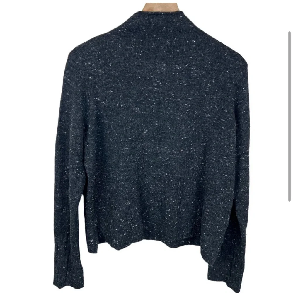 Madewell - Womens XL Wool Blend Gray Fleck Mock Neck Long Sleeve Knit Sweater - Picture 2 of 4